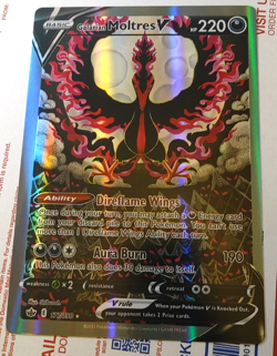 Galarian Moltres V Jumbo Full Art Custom Fan Made Pokemon Card Holo Foil - Image 1