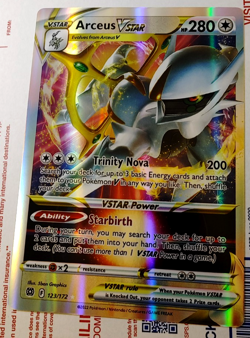 Arceus VStar Jumbo Full Art Custom Fan Made Pokemon Card Holo Foil - Image 1