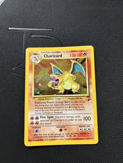 Pokemon TCG Charizard Base Set 2 Holo Rare Card 4/130 Holo Swirl - Image 3