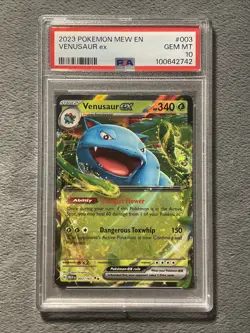 PSA 10 Venusaur ex 003/165 Mew EN SV 151 Pokemon Card Gem Mint 2023 - Image 1