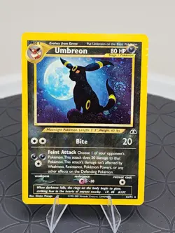 Pokemon Umbreon Holographic Trading Card Neo Discovery 91/105 MP WOTC - Image 1