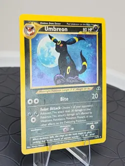 Pokemon Umbreon Holographic Trading Card Neo Discovery 91/105 MP WOTC - Image 3