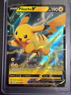 Pikachu V SWSH063 Sword & Shield Black Star Promo Pokemon Card * Near Mint - Image 1
