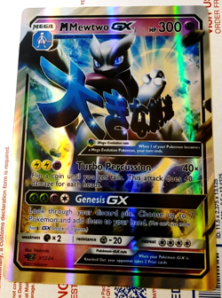 Mega Mewtwo GX Jumbo Full Art Custom Fan Made Pokemon Card Holo Foil - Image 1