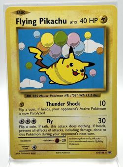 Flying Pikachu 110/108 Regular Rare Evolutions Pokemon Card 2016 LP - Image 1
