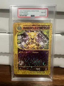 2002 Pokemon Expedition Box Topper Alakazam Card 1/12 PSA 8 NM - Image 1
