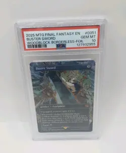 Buster Sword (Borderless, Foil) [PSA 10] Magic The Gathering Final Fantasy MTG - Image 1