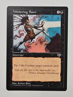 Withering Boon Uncommon Mirage MTG LP Or Better - Image 1