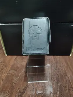 Mtg Ultra Pro Deck Box Leather Side By Side Vintage Black Mana Symbol Used Heavy - Image 3