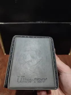 Mtg Ultra Pro Deck Box Leather Alcove Flip Magnetic Silver Grey Artifact Used - Image 3