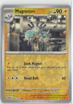 Pokemon TCG Scarlet & Violet 151 MEW Reverse Foil Uncommon #082/165 Magneton - Image 1