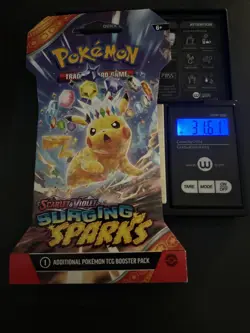 VERY HEAVY - 31.61g - Pokemon Surging Sparks Sleeved Booster Pack - SEALED! - Image 1