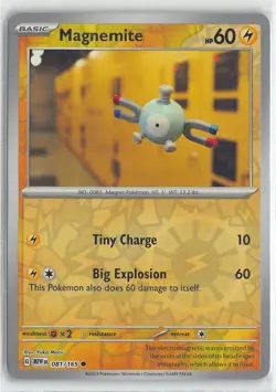 Pokemon TCG Scarlet & Violet 151 MEW Reverse Foil Common #081/165 Magnemite - Image 1