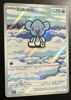 Pokemon TCG - Cubchoo - 109/086 - Illustration Rare - SV: Black Bolt Near Mint - Image 2