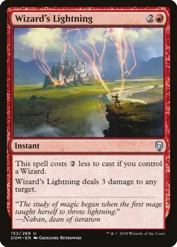 Wizard's Lightning - Foil Dominaria LP MTG - Image 1