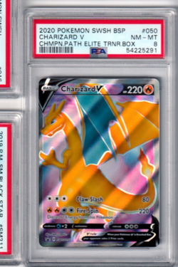 2020 Pokemon SWSH BSP Charizard V Champions Path Elite Trainer Box Insert PSA 8 - Image 1
