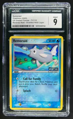 2005 Pokemon EX Unseen Forces Remoraid Reverse Holo #71/115 CGC 9 - Image 1