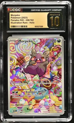 MORPEKO Paradox Rift Illustration Rare #206 CGC Pristine 10 Pokemon - Image 1