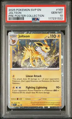 PSA 10 Pokemon TCG 2025 Pokemon Svp En-Sv Black Star Promo #169 Jolteon GEM MT - Image 1