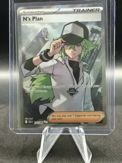 Pokemon TCG NM N's Plan 163/086 Full Art Trainer Black Bolt English - Image 1