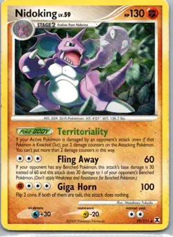 Pokemon TCG Nidoking 29/111 Rising Rivals HP - Image 1
