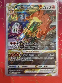 Charizard VSTAR Pokemon Black Star Promo SWSH262 Full Art Mewtwo Battle - Image 1
