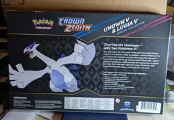 Pokemon Unown & Lugia V Special Collection Sealed Crown Zenith Box Pin & 5 Packs - Image 2