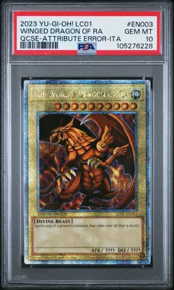 2023 YU-GI-OH! LC01-LEGEND COLL: 25TH ANV ED THE WINGED DRAGON OF RA PSA 10 - Image 1