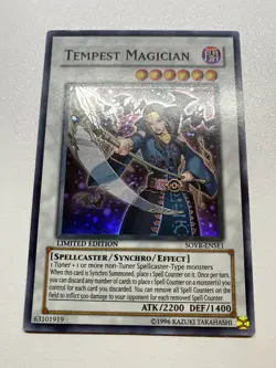 Yu-Gi-Oh! Tempest Magician Super Rare Limited Edition SOVR-ENSE1 HP - Image 1