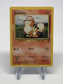 Growlithe 42/130 - Uncommon - Vintage 2000 English Base Set 2 Pokemon Card - LP - Image 1