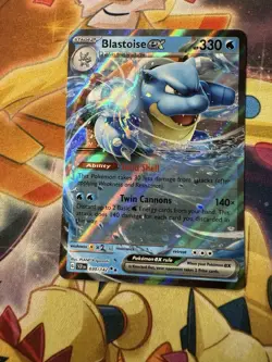Blastoise ex 009/165 Scarlet & Violet 151 Double Rare Holo Pokemon TCG Card NM - Image 1