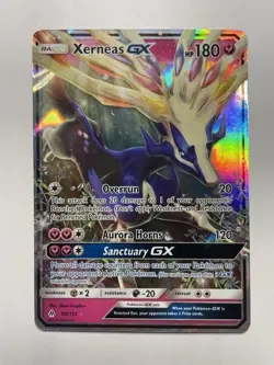 Xerneas GX 90/131 Sun Moon Forbidden Light Pokemon TCG Holo Card - Image 1