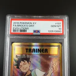 PSA 10 Brock's Grit 107/108 Pokemon Evolutions Holo Graded Card - Image 2