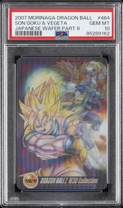 2007 DRAGON BALL MORINAGA JPN WAFER CARDS PART 8 #464 SON GOKU & VEGETA PSA 10 - Image 1