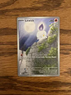 Pokemon TCG Litwick 2025 White Flare Holo Card 101/086 Illustration Rare NM - Image 1