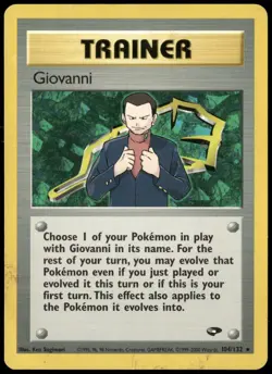 Giovanni 104/132 Gym Challenge Non Holo Rare Vintage Pokemon Card Damaged-1 - Image 1