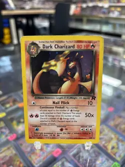 Dark Charizard 4/82 Team Rocket 2000 Holo Rare WOTC Pokemon Card TCG Crease - Image 1