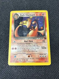Dark Charizard 4/82 Team Rocket 2000 Holo Rare WOTC Pokemon Card TCG Crease - Image 3