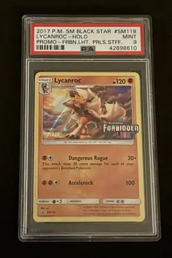 Pokemon Sun & Moon PSA 9 Lycanroc SM118 STAFF Prerelease Promo Graded Card - Image 3