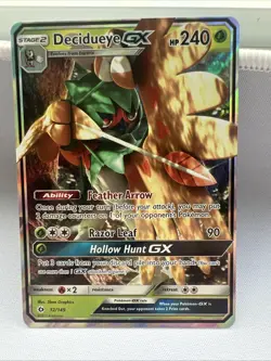 Decidueye GX - 12/149 - Pokemon Sun & Moon Base Set Ultra Rare Card NM - Image 1