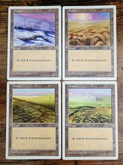 MTG ⭐5th Edition Basic Land Plains Set LP ⭐4x: 1x of Each Art ⭐Vintage Magic - Image 1