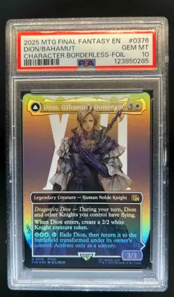 2025 MTG Final Fantasy EN Dion Bahamut Character Borderless Foil #0376 PSA 10 - Image 1
