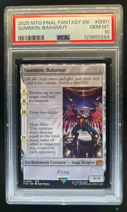 2025 Magic: The Gathering Final Fantasy Summon: Bahamut Rare #0001 PSA 10 - Image 1
