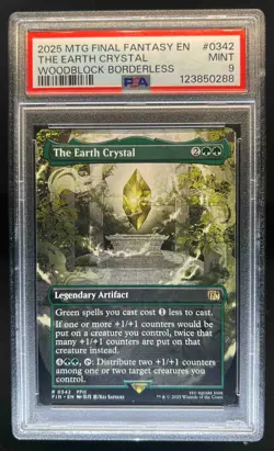 2025 MTG Final Fantasy EN The Earth Crystal Woodblock Borderless #0342 PSA 9 - Image 1