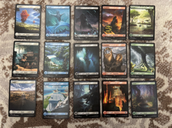 15X MTG Magic the Gathering FIN Final Fantasy Full Art Basic Lands Set Unique - Image 1