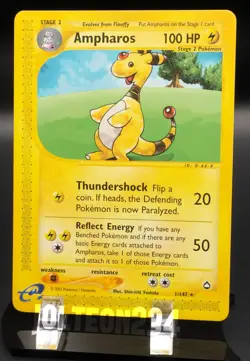 Pokemon TCG Card - Ampharos 1/147 Aquapolis Rare - Image 1