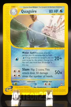 Pokemon TCG Card - Quagsire 30/147 Aquapolis Rare - Image 1