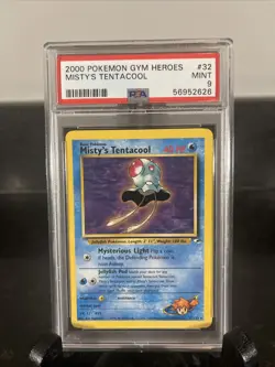 2000 Pokemon Gym Heroes TCG Card Misty's Tentacool 32/132 Graded PSA 9 Mint 💧💧 - Image 1