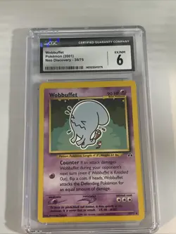 Pokemon TCG Wobbuffet Neo Discovery Non-Holo Card 35/75 CGC 6 - Image 1