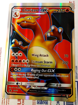 Charizard GX Jumbo Custom Fan Made Pokemon Art Card Holo Foil - Image 1
